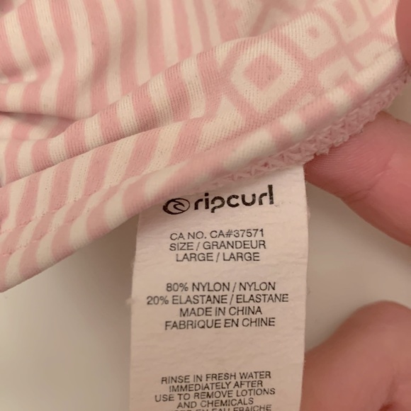 Rip Curl Pink/White triangle bikini top- L - Picture 3 of 4